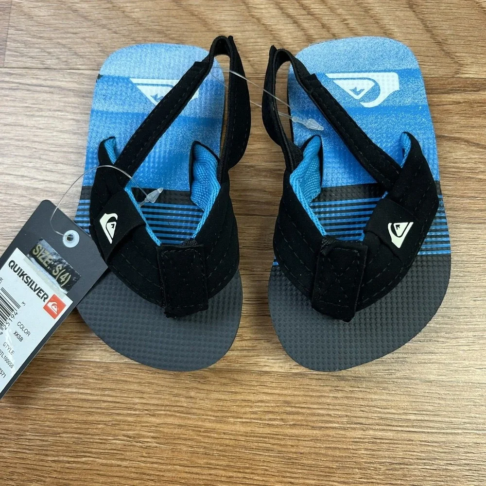 Quiksilver‎ Molokai Layback Toddler Sandals Boy's Size 4 Blue NEW